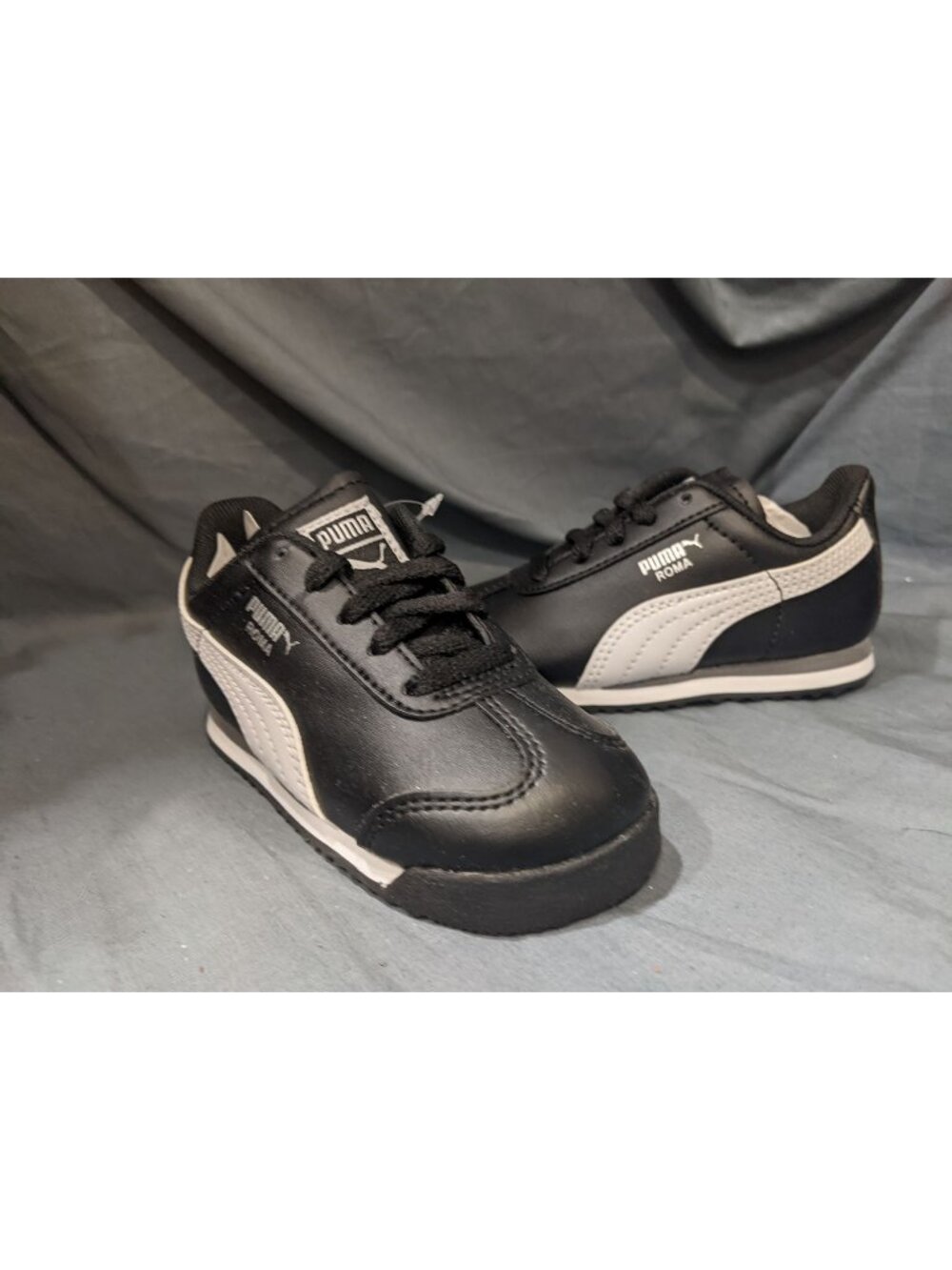 Puma Toddlers Roma Basic Inf Sneakers Lace Up Black/white Size 8 NEW IN BOX!